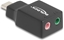 Picture of Delock External USB Sound Card with USB Type-C™ male to 2 x 3.5 mm Stereo jack Plug & Play Audio Adapter black