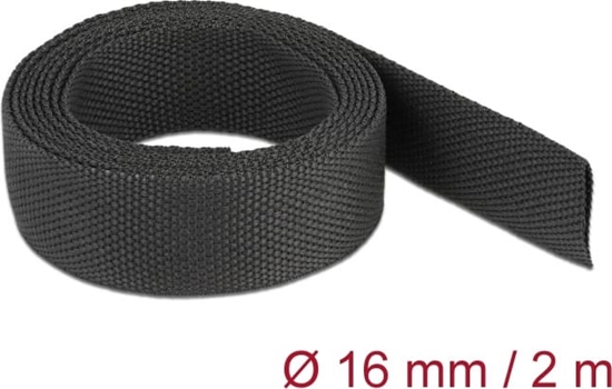 Изображение Delock Fabric heat shrink tube 2 m x 16 mm shrinkage ratio 2:1 black