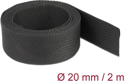 Изображение Delock Fabric heat shrink tube 2 m x 20 mm shrinkage ratio 2:1 black