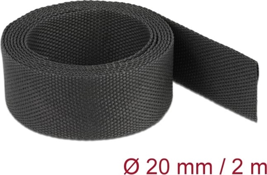 Изображение Delock Fabric heat shrink tube 2 m x 20 mm shrinkage ratio 2:1 black