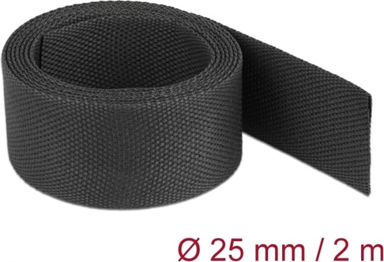 Изображение Delock Fabric heat shrink tube 2 m x 25 mm shrinkage ratio 2:1 black
