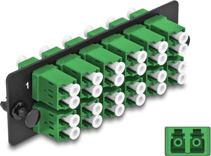 Изображение Delock Fiber Optic Adapter Panel LC Duplex APC 12 Port green