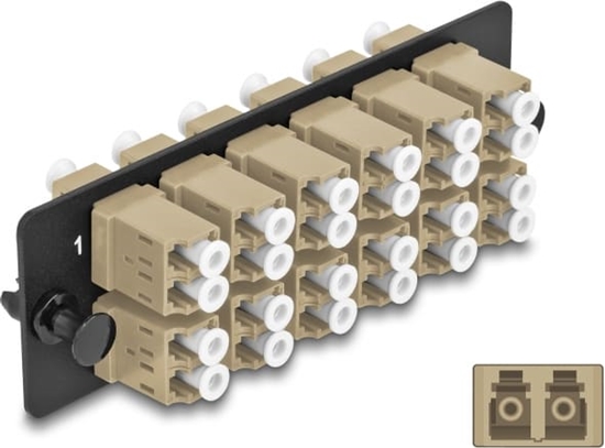 Изображение Delock Fiber Optic Adapter Panel LC Duplex OM1 / OM2 12 Port beige