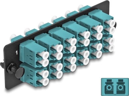 Изображение Delock Fiber Optic Adapter Panel LC Duplex OM4 12 Port aqua