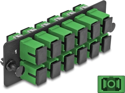 Изображение Delock Fiber Optic Adapter Panel SC Simplex APC 12 Port green