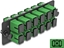 Picture of Delock Fiber Optic Adapter Panel SC Simplex APC 12 Port green