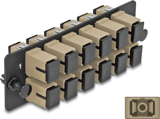 Изображение Delock Fiber Optic Adapter Panel SC Simplex OM1 / OM2 12 Port beige