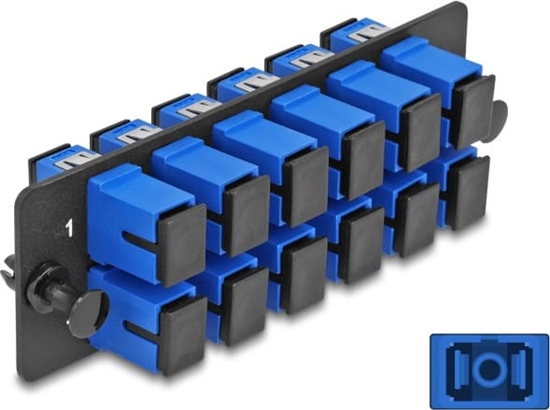 Изображение Delock Fiber Optic Adapter Panel SC Simplex UPC 12 Port blue