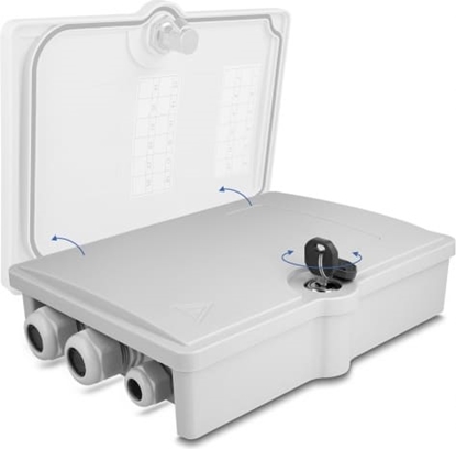 Изображение Delock Fiber Optic Distribution Box for indoor and outdoor IP55 waterproof lockable 6 port grey