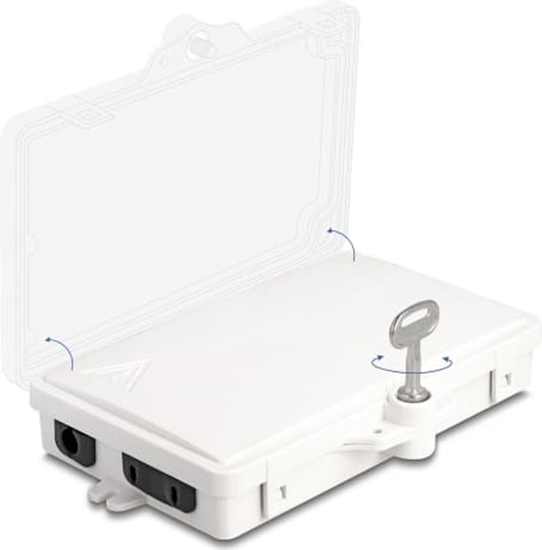 Изображение Delock Fiber Optic Distribution Box for indoor and outdoor IP65 waterproof lockable 2 port white
