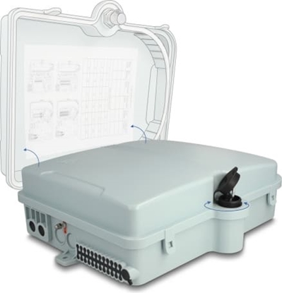 Изображение Delock Fiber Optic Distribution Box for indoor and outdoor IP65 waterproof lockable 24 port grey