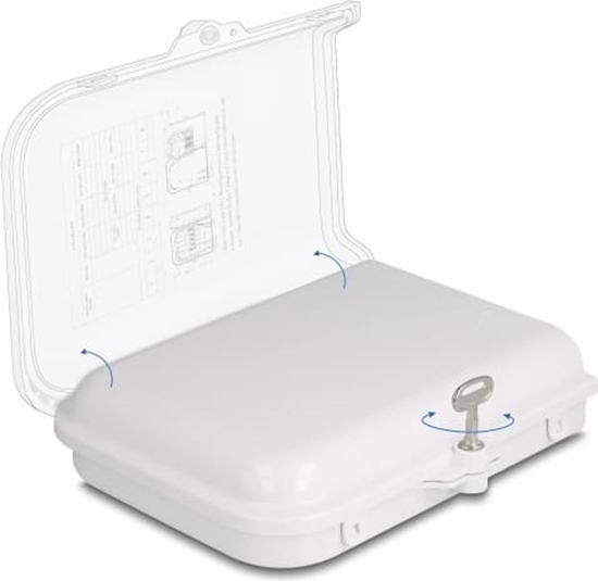 Изображение Delock Fiber Optic Distribution Box for indoor and outdoor IP65 waterproof lockable 8 port white