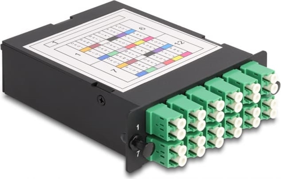 Изображение Delock Fiber Optic HD (High Density) Cassette MPO male to 12 x LC Duplex female, 24 fibers, Single-mode, Polarity A, 9/125 µm