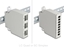Picture of Delock Fiber Optic Patch Panel 6 port for SC Duplex and LC Quad with alternative panel for 8 x SC Simplex or LC Duplex grey for DIN rail mounting - horizontally or vertically mounted