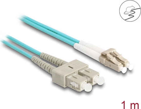 Изображение Delock Fiber Optical Cable with metal armouring LC Duplex to SC Duplex Multi-mode OM3 1 m