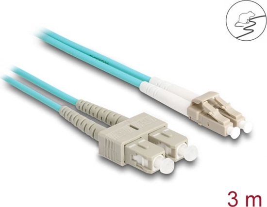 Изображение Delock Fiber Optical Cable with metal armouring LC Duplex to SC Duplex Multi-mode OM3 3 m