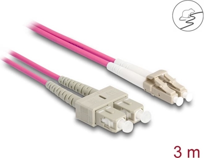 Изображение Delock Fiber Optical Cable with metal armouring LC Duplex to SC Duplex Multi-mode OM4 3 m