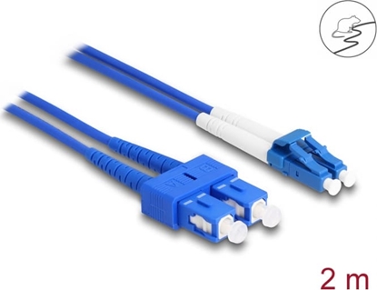 Изображение Delock Fiber Optical Cable with metal armouring LC Duplex to SC Duplex Singlemode OS2 2 m