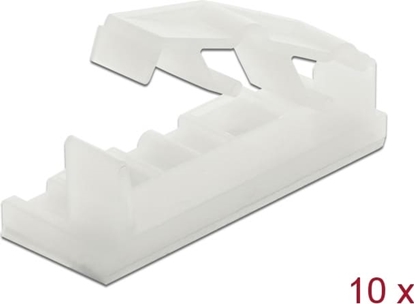 Изображение Delock Flat cable holder with locking clip self-adhesive screwable natural 10 pieces