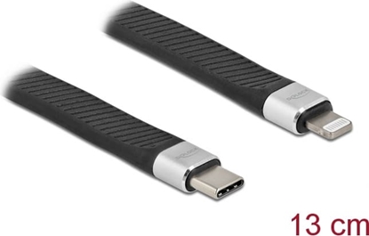 Изображение Delock FPC Flat Ribbon Cable USB Type-C™ to Lightning™ for iPhone™, iPad™ and iPod™ 13 cm
