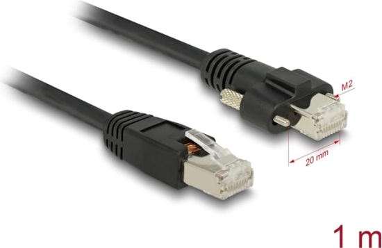 Изображение Delock GigE Camera Cable RJ45 plug to RJ45 plug with screws Cat.6 S/FTP 1 m