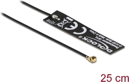 Изображение Delock GNSS BEIDOU GALILEO GLONASS GPS L1 L2 L5 Antenna I-PEX Inc., MHF® I compatible plug 0 - 2 dBi omnidirectional FPC