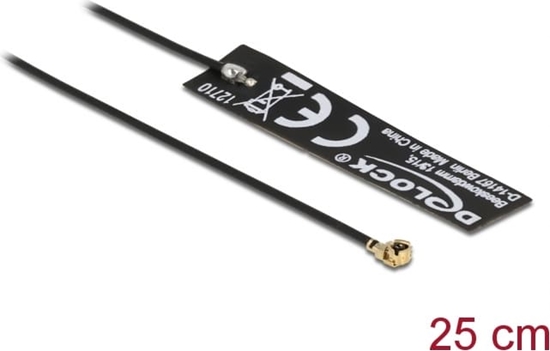Изображение Delock GNSS BEIDOU GALILEO GLONASS GPS L1 L2 L5 Antenna I-PEX Inc., MHF® I compatible plug 0 - 2 dBi omnidirectional FPC