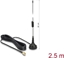 Picture of Delock GSM / UMTS / LTE Antenna SMA plug 2 dBi fixed omnidirectional with connection cable RG-174 2.5 m outdoor black