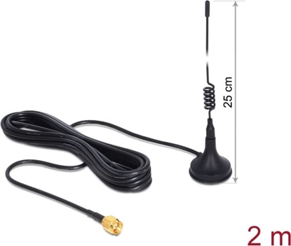 Изображение Delock GSM / UMTS Antenna SMA Plug 3 dBi omnidirectional fixed magnetic base black