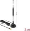 Изображение Delock GSM Antenna SMA plug 3.5 dBi fixed omnidirectional with magnetic base and connection cable RG-174 3 m outdoor black
