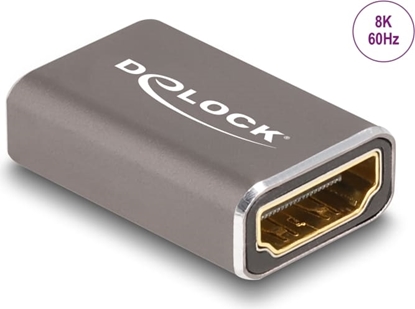 Изображение Delock HDMI Adapter female to female 8K 60 Hz grey metal