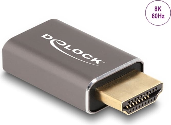 Изображение Delock HDMI Adapter male to female 8K 60 Hz grey metal