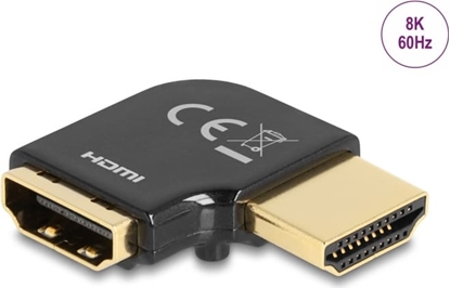 Изображение Delock HDMI Adapter male to female 90° left angled 8K 60 Hz metal