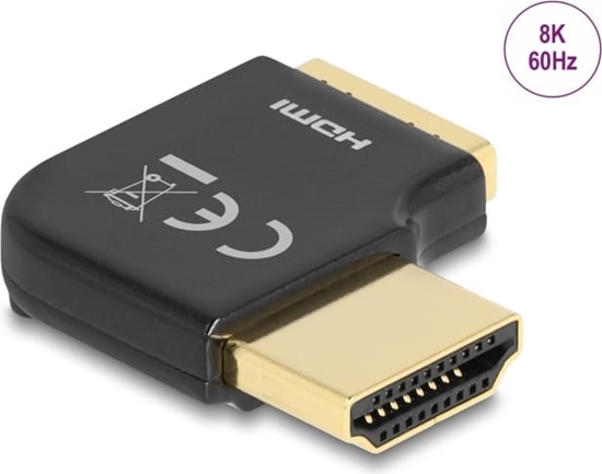 Изображение Delock HDMI Adapter male to female 90° right angled 8K 60 Hz metal