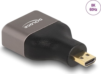 Изображение Delock HDMI Adapter Micro-D male to A female 8K 60 Hz grey metal