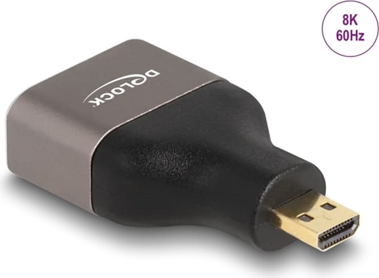 Изображение Delock HDMI Adapter Micro-D male to A female 8K 60 Hz grey metal