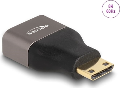 Изображение Delock HDMI Adapter Mini-C male to A female 8K 60 Hz grey metal