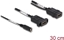 Picture of Delock HDMI Cable 4K 60 Hz with DC feed 2.1 x 5.5 mm 0.30 m panel-mount