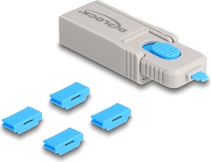Picture of Delock HDMI Port Blocker Set for HDMI female ports 4 pieces + lock tool