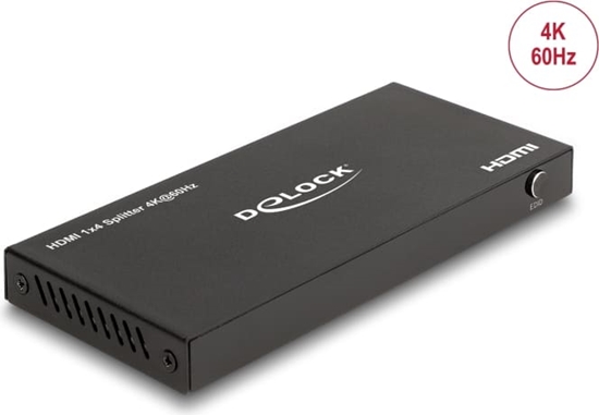 Picture of Delock HDMI Splitter 1 x HDMI in to 4 x HDMI out 4K 60 Hz with downscaler