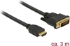 Изображение Delock HDMI to DVI 24+1 cable bidirectional 3 m