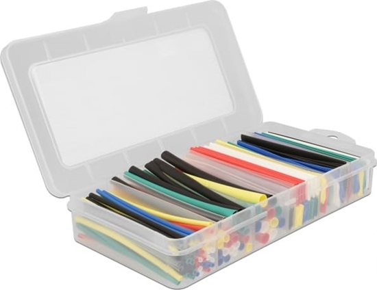 Picture of Delock Heat shrink tube assortment box, shrinkage ratio 2:1, assorted colours 196 pieces