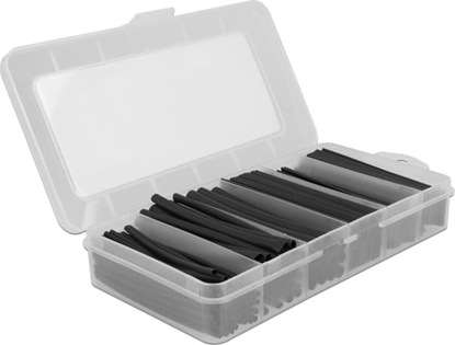 Picture of Delock Heat shrink tube assortment box, shrinkage ratio 2:1, black 196 pieces