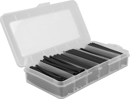 Picture of Delock Heat shrink tube assortment box, shrinkage ratio 2:1, black 196 pieces
