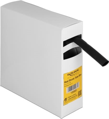 Picture of Delock Heat shrink tube Box, with inside adhesive, shrinkage ratio 3:1, 5 m x 12.7 mm black