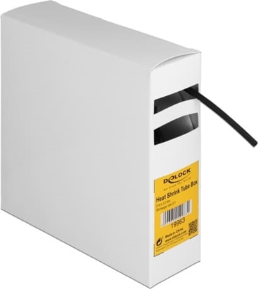 Picture of Delock Heat shrink tube Box, with inside adhesive, shrinkage ratio 3:1, 5 m x 3.2 mm black
