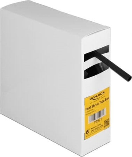 Изображение Delock Heat shrink tube Box, with inside adhesive, shrinkage ratio 3:1, 5 m x 6.4 mm black