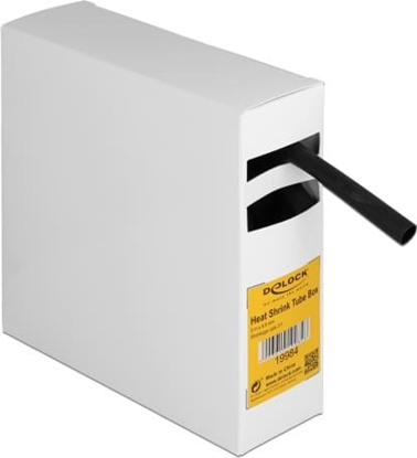 Picture of Delock Heat shrink tube Box, with inside adhesive, shrinkage ratio 3:1, 5 m x 9.5 mm black