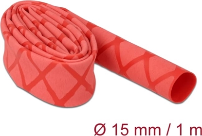 Picture of Delock Heat Shrink Tube X-pattern non-slip 1 m x 15 mm red