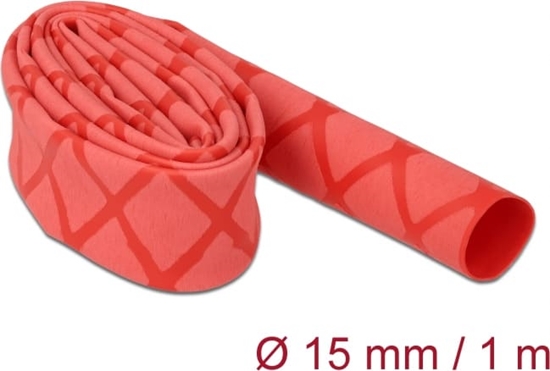 Picture of Delock Heat Shrink Tube X-pattern non-slip 1 m x 15 mm red